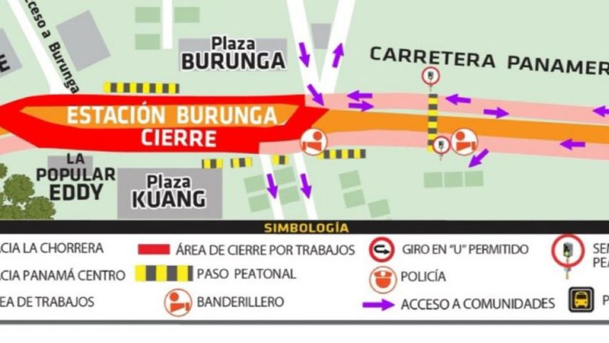 Cierre de carriles en la Panamericana