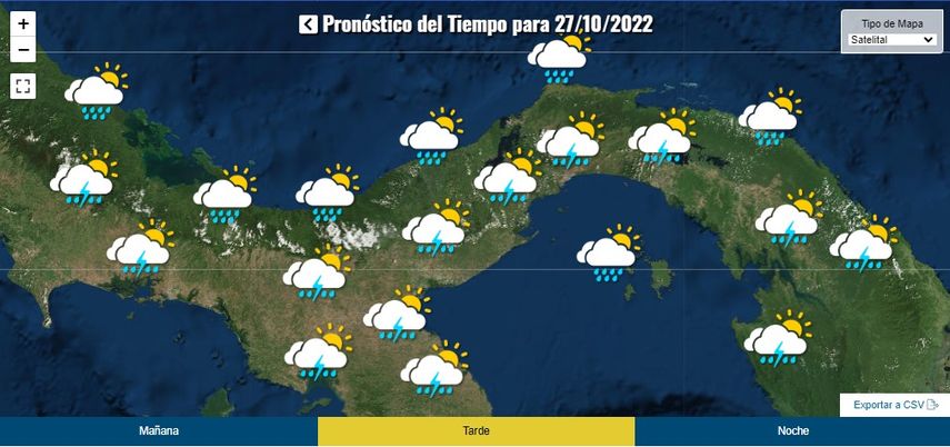 Clima durante la Tarde en Panamá