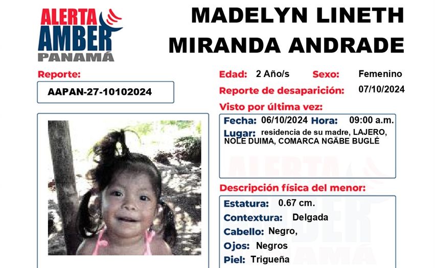 Desaparición de la niña Madelyn Lineth Miranda Andrade