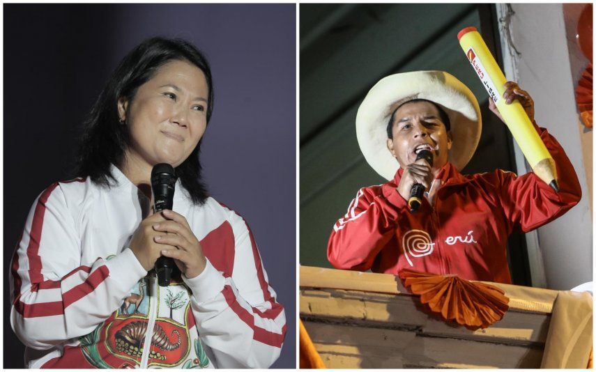 Keiko Fujimori y Pedro Castillo