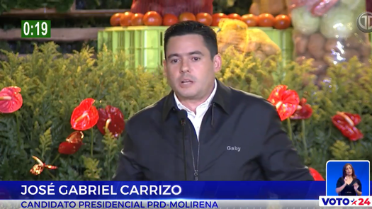 José Gabriel Carrizo en el debate presidencial por el agro.