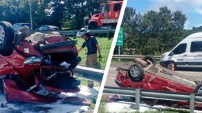 Personal del Cuerpo de Bomberos de Panamá atendió el llamado tras recibir reporte del accidente registrado en el Corredor Sur. Personal del Cuerpo de Bomberos de Panamá atendió el llamado tras recibir reporte del accidente registrado en el Corredor Sur.