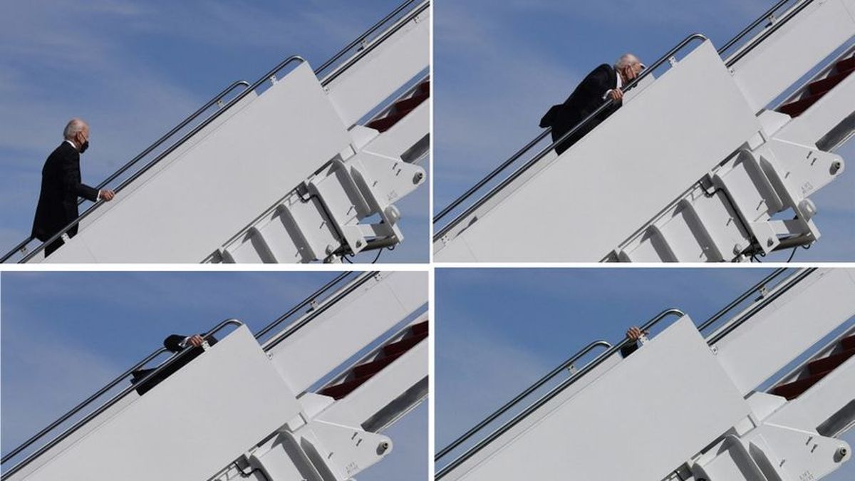 Biden Tropieza Tres Veces Al Subir Las Escaleras Del Avión Presidencial