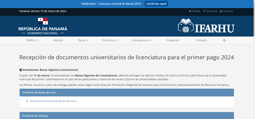 ¡Excelente noticia! IFARHU publica el calendario de recepción de documentos para el pago de becas vigentes ¡Excelente noticia! IFARHU publica el calendario de recepción de documentos para el pago de becas vigentes