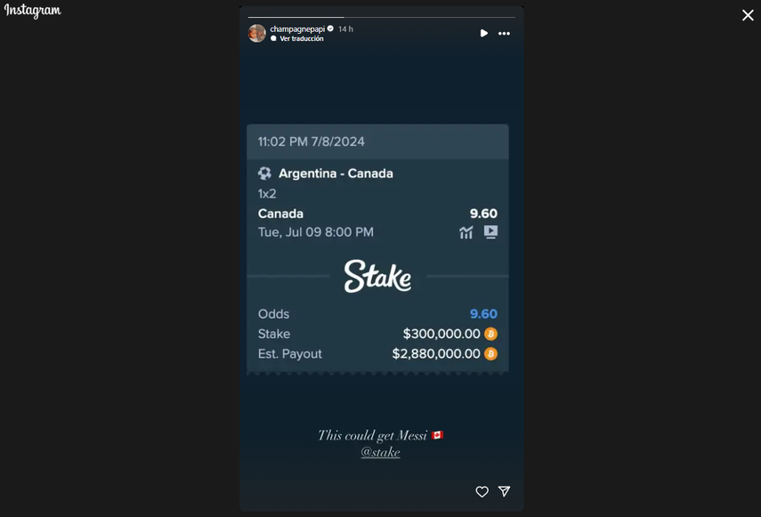 Apuesta que hizo Drake a Canadá. Apuesta que hizo Drake a Canadá.