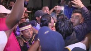 Integrantes de los pueblos originarios protestaron en las inmediaciones del Domo
