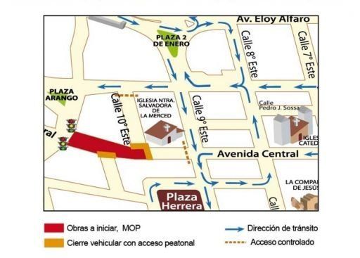 MOP anuncia trabajos en Ave. Central a partir del lunes 9 de septiembre