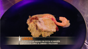 Puré de plátano maduro con pepita de marañón