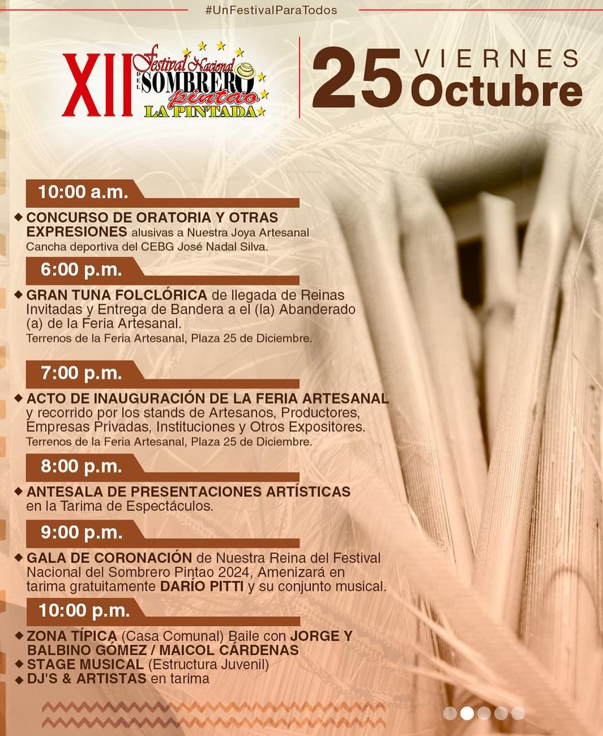 Calendario de actividades del viernes 25 de octubre de 2024. Calendario de actividades del viernes 25 de octubre de 2024.