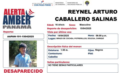 Alerta Amber - Reynel Arturo Caballero Salinas