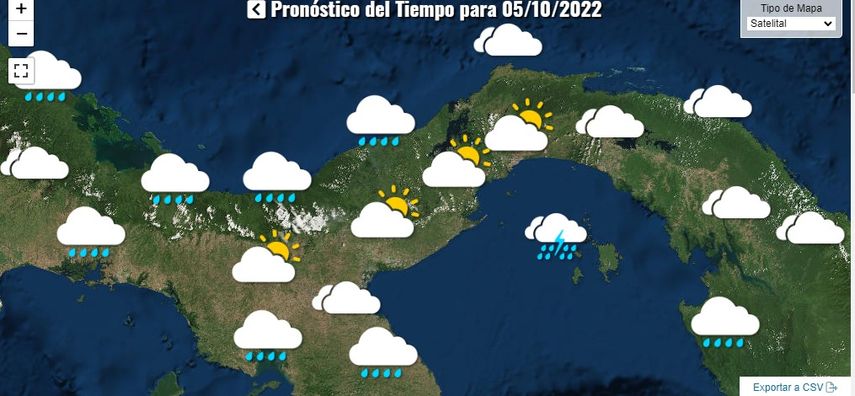 Clima en Panamá hoy, 05 de Octubre 2022