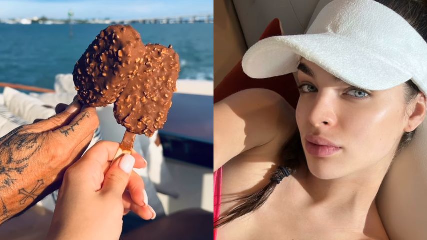 Nadia Ferreira comiendo chocolate ¿Para estimular el parto?