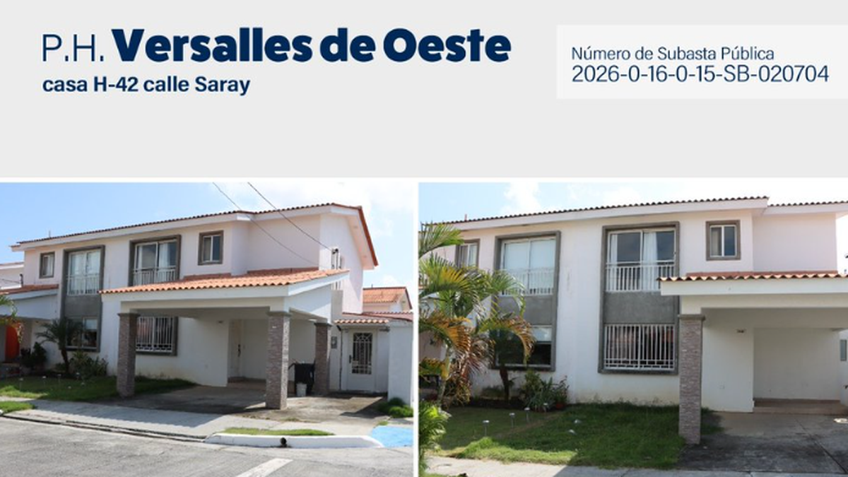 MEF subastará casa en PH Versalles de Oeste.