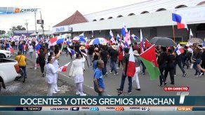 Docentes y gremios en Chiriquí rinden honor a la patria y rechazan el contrato minero