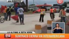 SUNTRACS cierra Interamericana en Veraguas