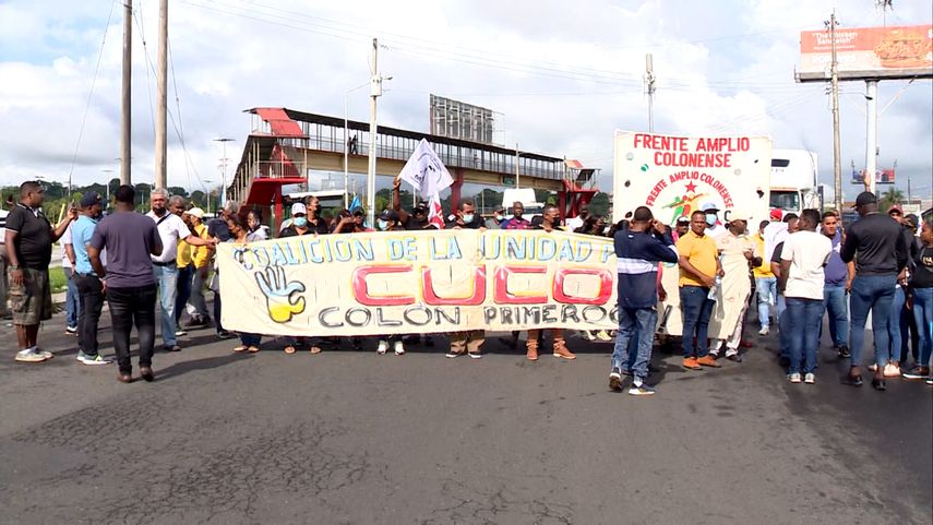 Dirigentes de CUCO salen a las calles en el tercer día de paro en Colón.