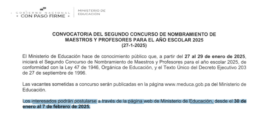Concurso de Nombramiento 2025 Concurso de Nombramiento 2025