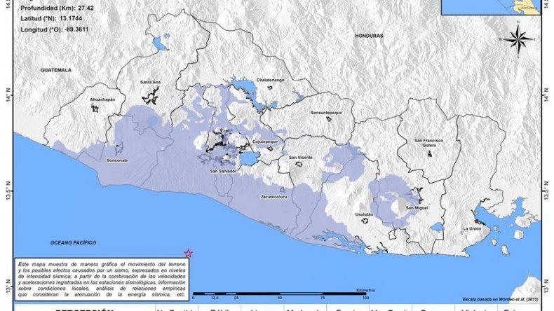 Disminuye la actividad sísmica en El Salvador tras terremoto de magnitud 7,2