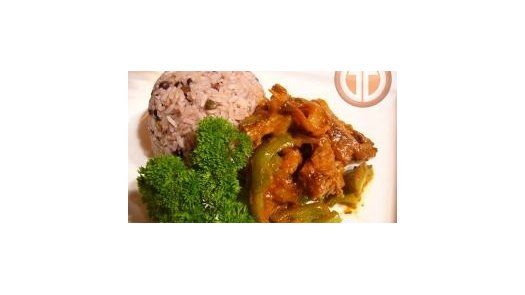 Arroz con guandú y coco / Bistec picado
