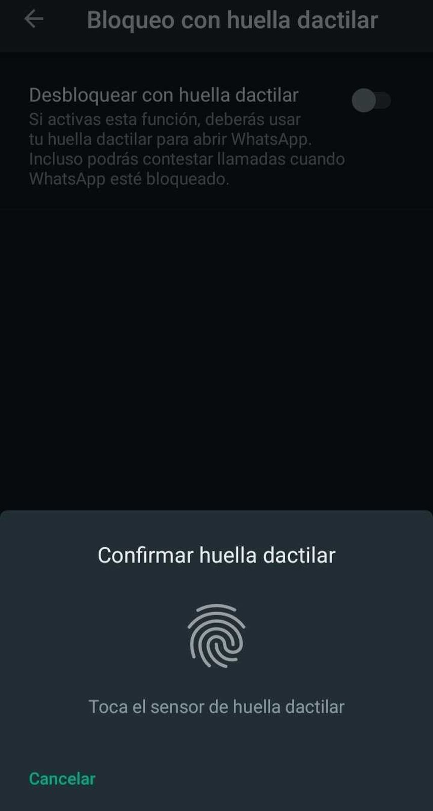 Confirmar huella dactilar o Face ID