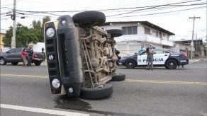 Se registra vuelco luego de que un conductor evadiera un puesto de control en Betania