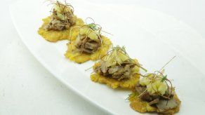Crocante de plátano con puerco en salsa oisin – Alexander