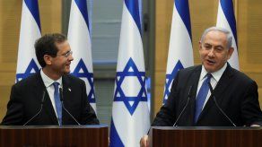 Isaac Herzog﻿ y el primer ministro, Benjamín Netanyahu.