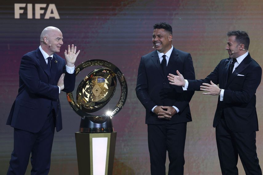 Gianni Infantino mientras se realizaba el sorteo del Mundial de Clubes 2025.