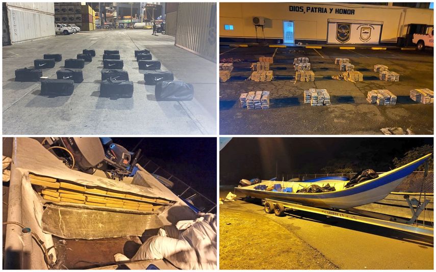 Las operaciones efectuadas en Colón y Los Santos dieron con la incautación de 869 paquetes de droga.