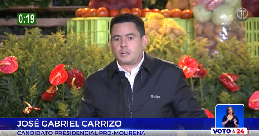 José Gabriel Carrizo en el debate presidencial por el agro.