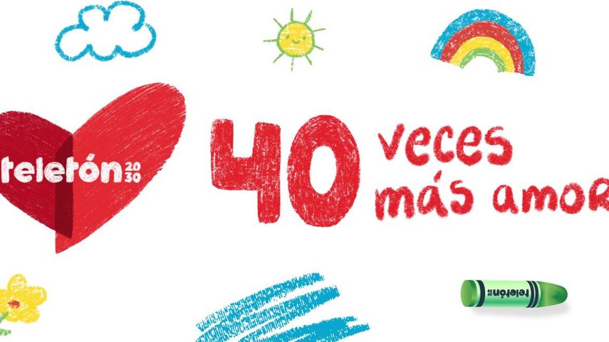 Bajo el lema "40 veces más amor", la Teletón resalta la magnitud de este aniversario N°40. Bajo el lema "40 veces más amor", la Teletón resalta la magnitud de este aniversario N°40.