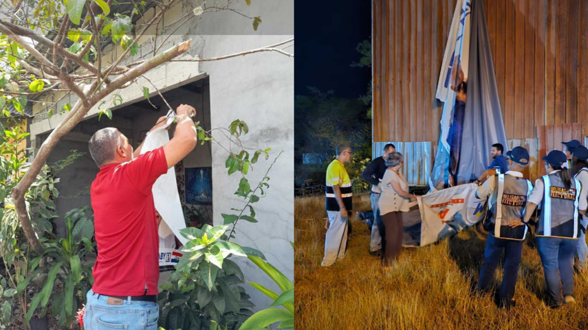 Retiro de vallas alusivas a las elecciones 2024.