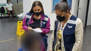 Inspección de oficiales de Derechos Humanos de la Defensoría del Pueblo.