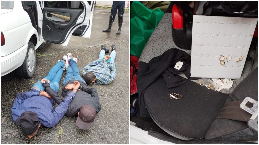 En uno de los autos en el que viajaban había joyas y bolsas.