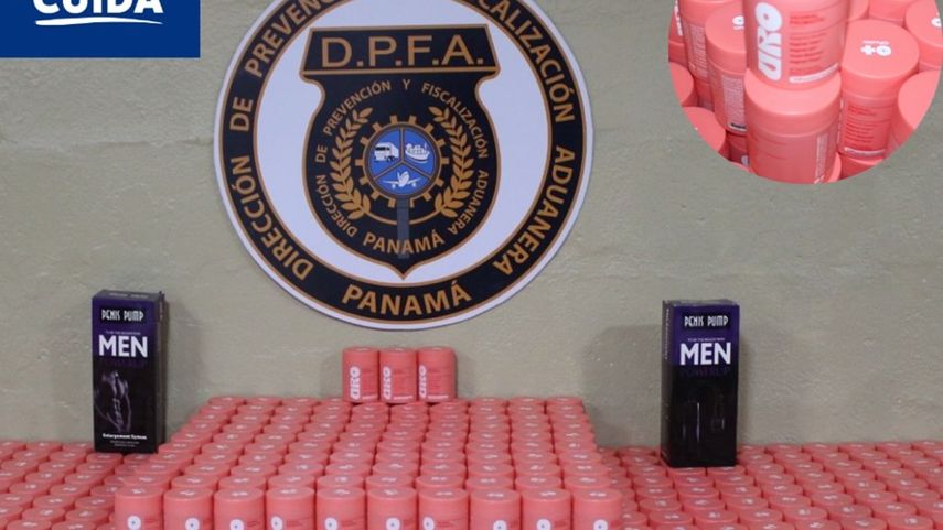 Aduanas decomisa más de 700 frascos de probióticos para mujeres.