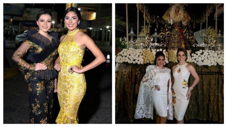 Thalia Villalaz y Marianelis Vargas participan en la procesión del Viernes Santo en Las Tablas