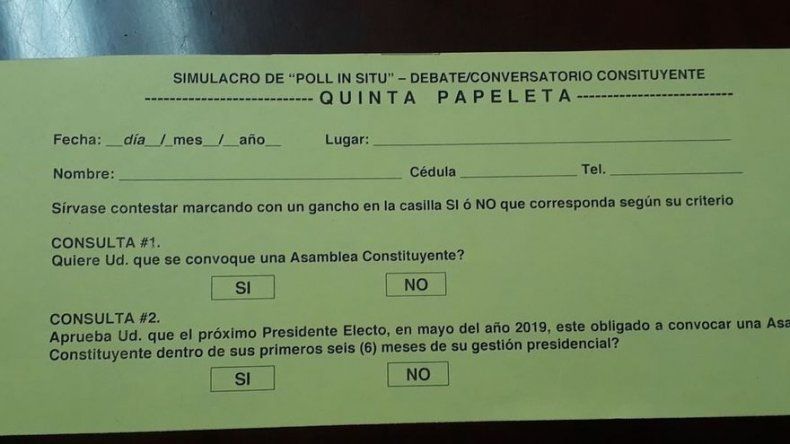 Movimiento Constituyente Va promoverá una quinta papeleta para las elecciones del 2019