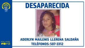 Aderlyn Mallenis Llerena Saldaña, menor desaparecida desde el 13 de septiembre.