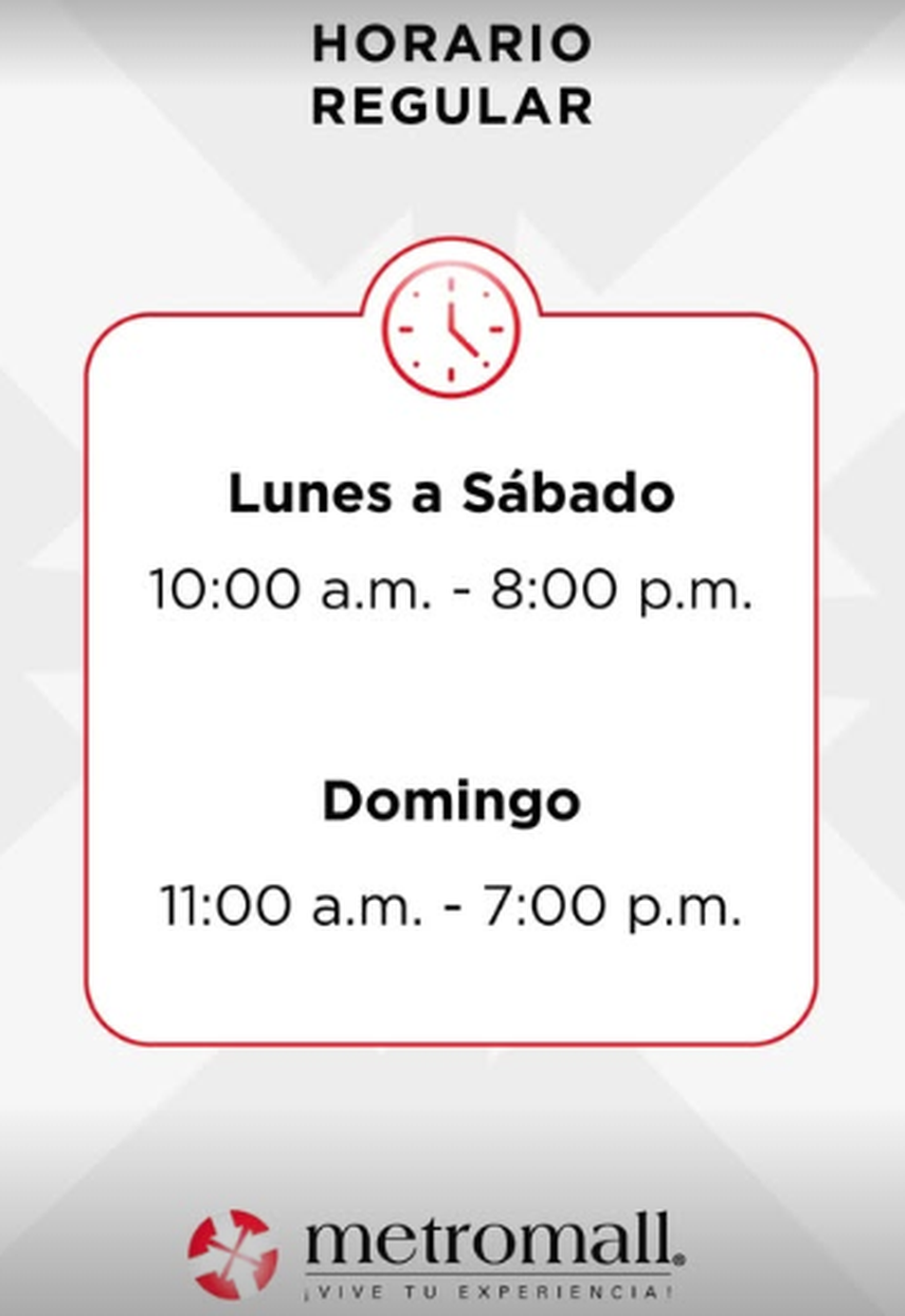 Horario de Metromall. Horario de Metromall.