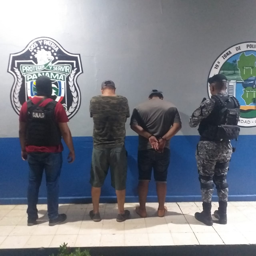 Detienen a dos hombres en Chame por transportar droga