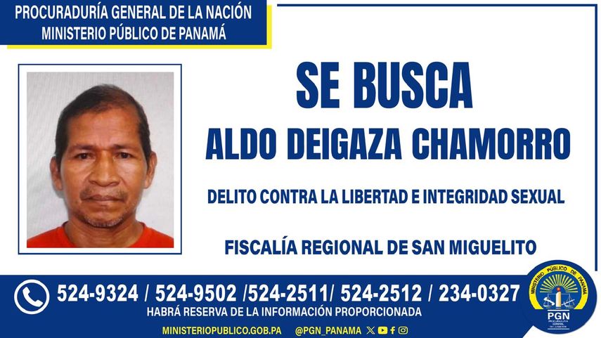 PGN solicita colaboración para ubicar a un hombre por delitos sexuales en perjuicio de una menor