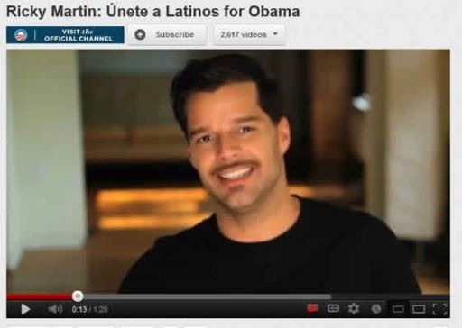 Ricky Martin pide a hispanos voten por Obama en un vídeo