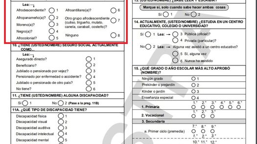 El INEC indica que la pregunta 9 del cuestionario censal, es voluntaria y no se ha formulado para generar ningún estigma ni discriminación a otros grupos poblacionales.