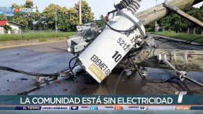Articulado derriba tres postes del tendido eléctrico en Río Hato