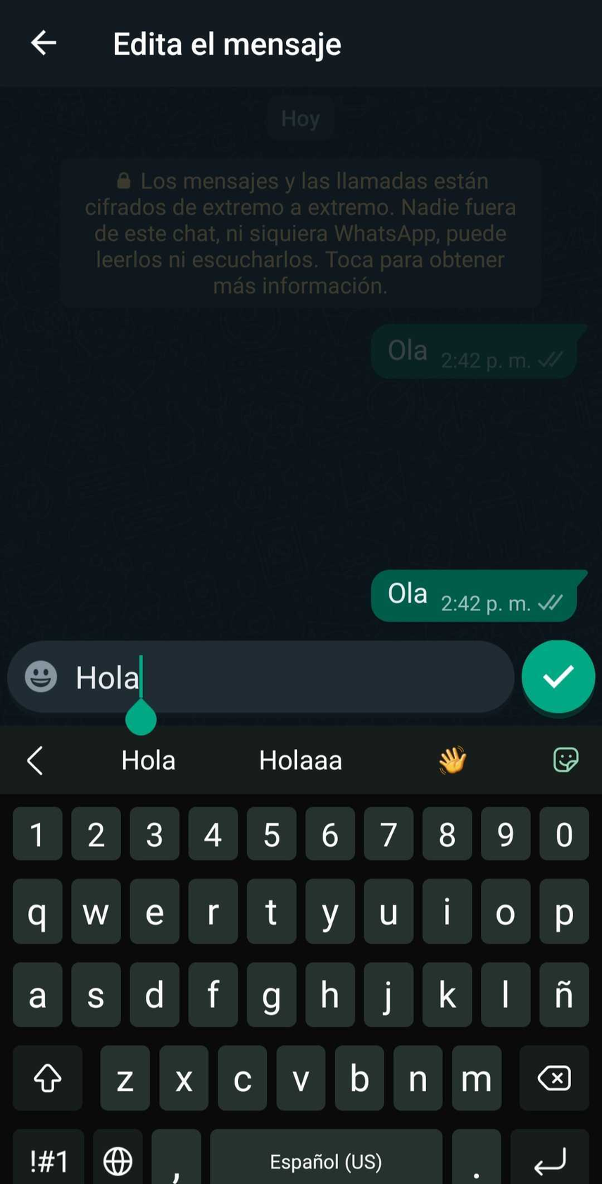 Mensaje editado