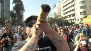 Festiva y masiva marcha pide por regulación de marihuana en Chile