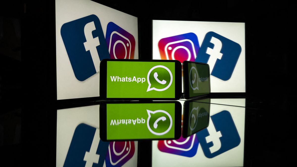 Logos de Facebook, WhatsApp e Instagram.