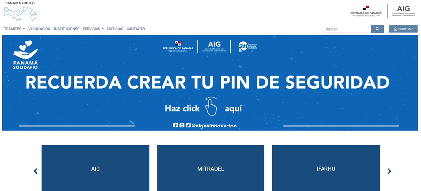 Plataforma estatal Panamá Digital.