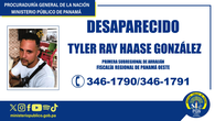 Ministerio Público reporta la desaparición del joven Tyler Haase. Ministerio Público reporta la desaparición del joven Tyler Haase.