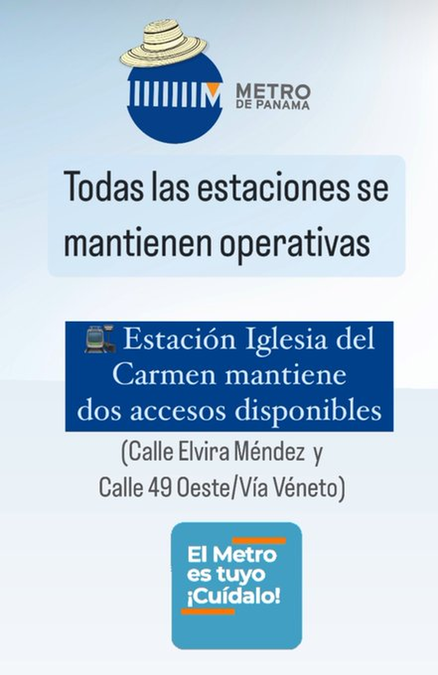 Metro de Panamá informa actualización de operaciones en sus estaciones Metro de Panamá informa actualización de operaciones en sus estaciones